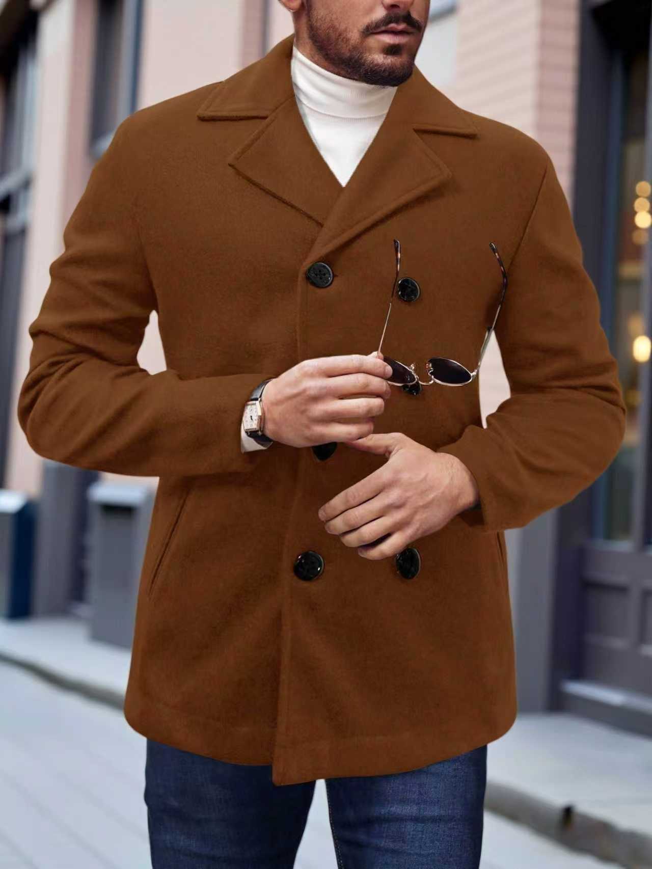 2026 otoño y invierno comercio exterior transfronterizo ropa de hombre Europa y América abrigo abrigo abrigo abrigo de lana abrigo de negocios casual hombre 016