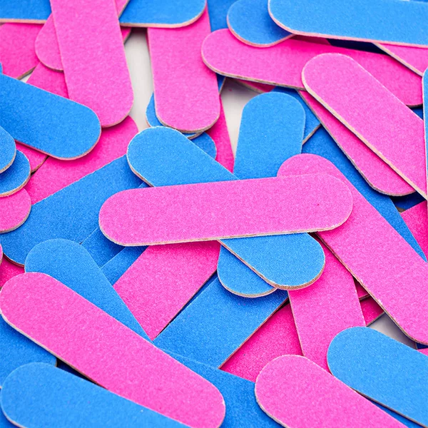 Mini Wood Veneer File Double-Sided Sand Strip Mixed Color Wood Chip File Polishing Strip Disposable Red and Blue Small Rubbing Strip Manicure Tool