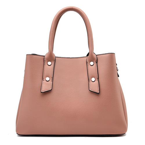 [Shichen Women's Bag]  New Solid Color Handbag Large Capacity Soft Leather Casual Atmosphere Women's Bag Shoulder Bag