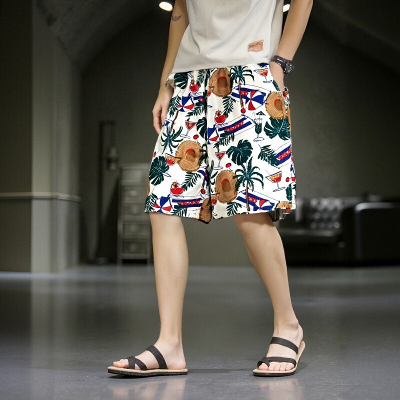 Beach Shorts, Loose-Fitting, Quick-Drying, Five-Point Swimming Trunks, Men's Large Casual Shorts, Printed Shorts, Men's Plus Size Beach Shorts, Loose-Fitting, Quick-Drying, Five-Point Swimming Trunks, Men's Large Casual Shorts, Printed Shorts, Men's Plus Size