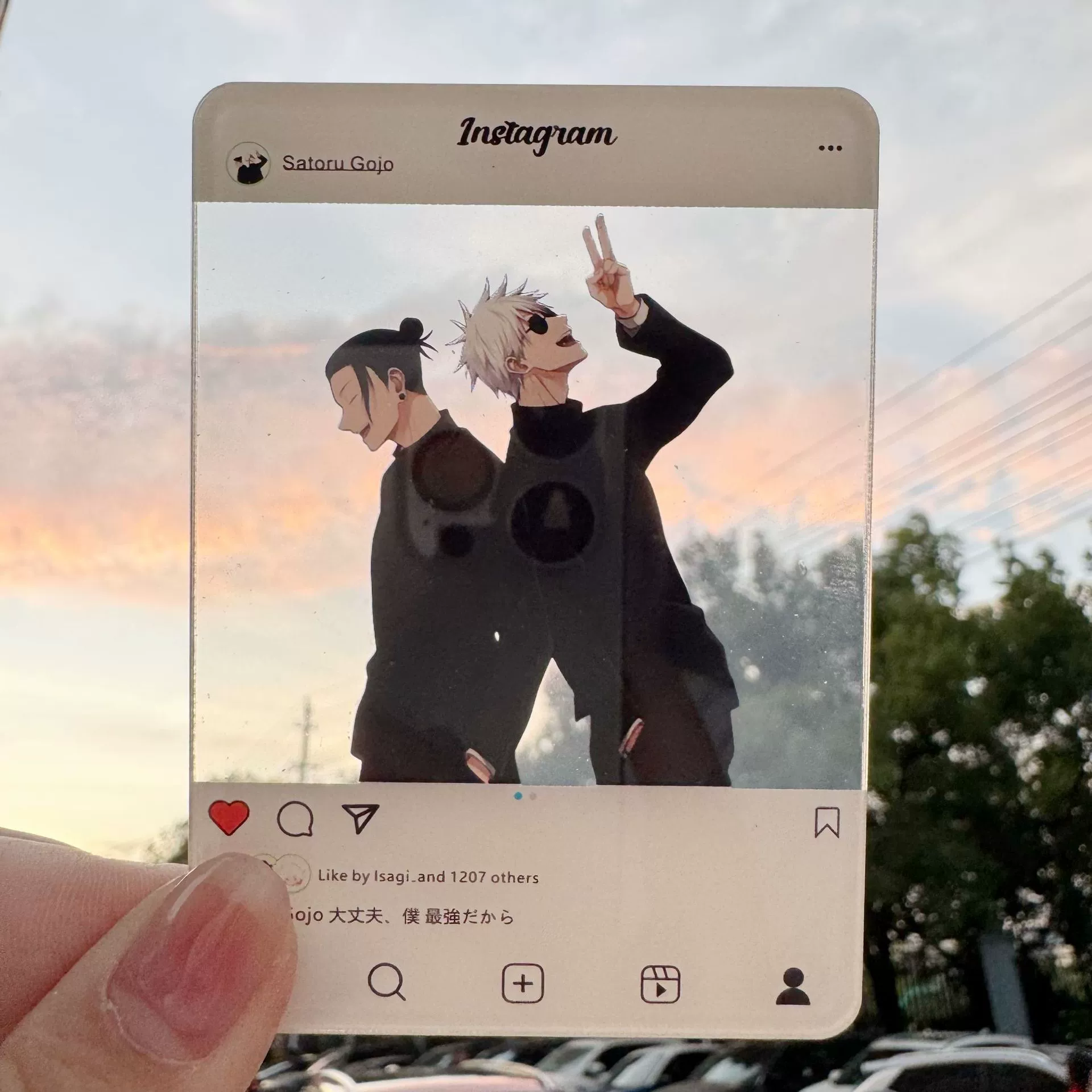 А acrylic Polaroid кадр (Polaroid) — арт по вселенной Jujutsu Kaisen, 8.8×6.3 см, легкая коллекционная вещь