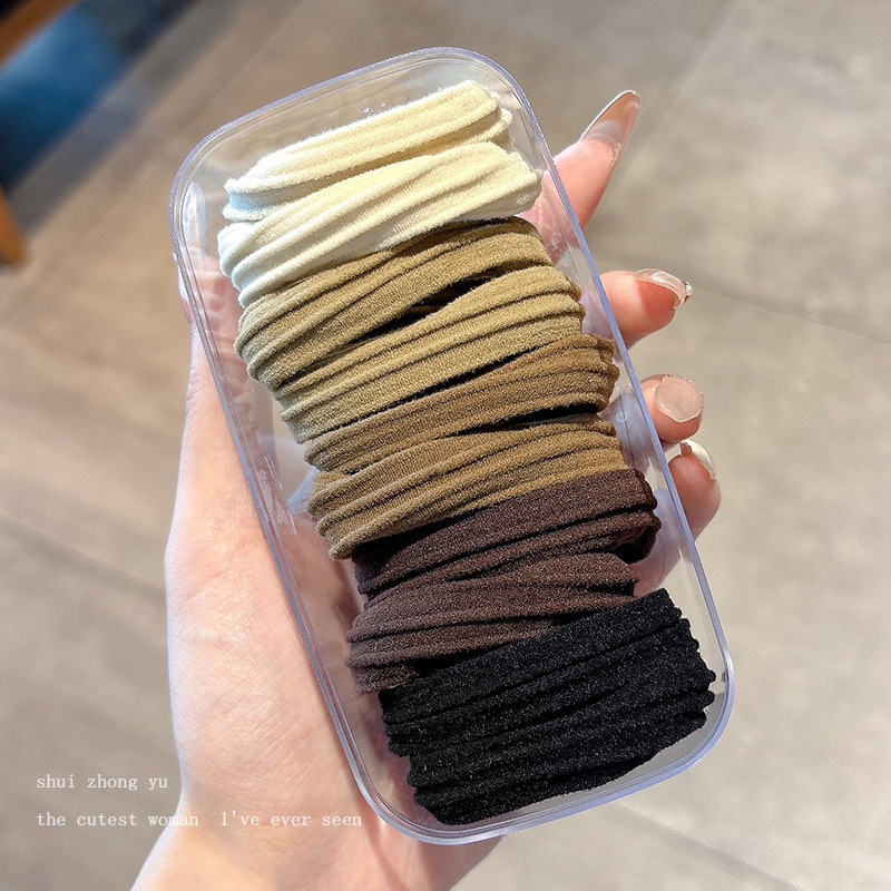 糖果色发饰批发高弹力耐用皮筋百搭款发圈高马尾不塌发饰加厚加粗|undefined