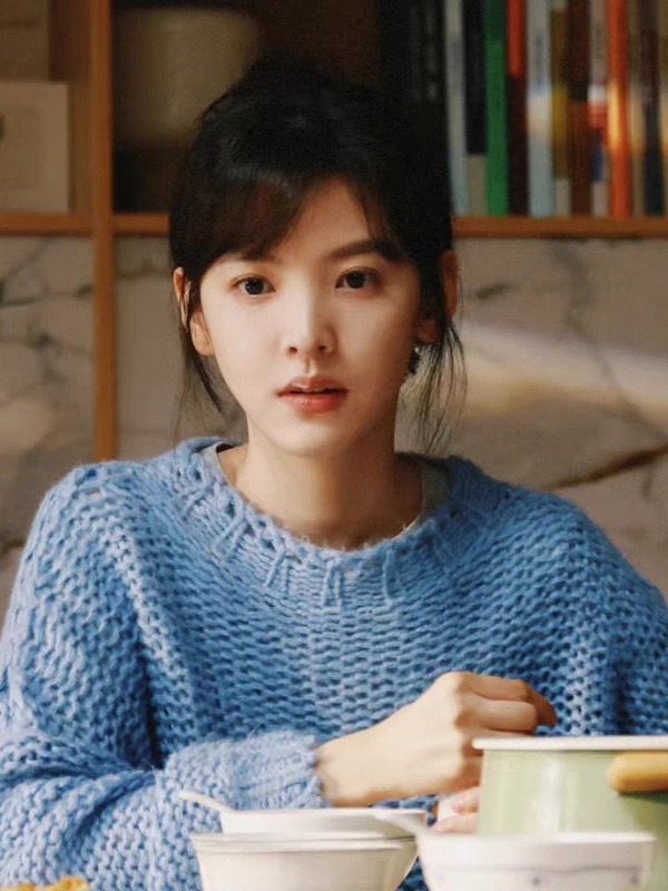 【现货】章若楠温以凡同款蓝色镂空针织衫女夏季新款宽松上衣毛衣|undefined