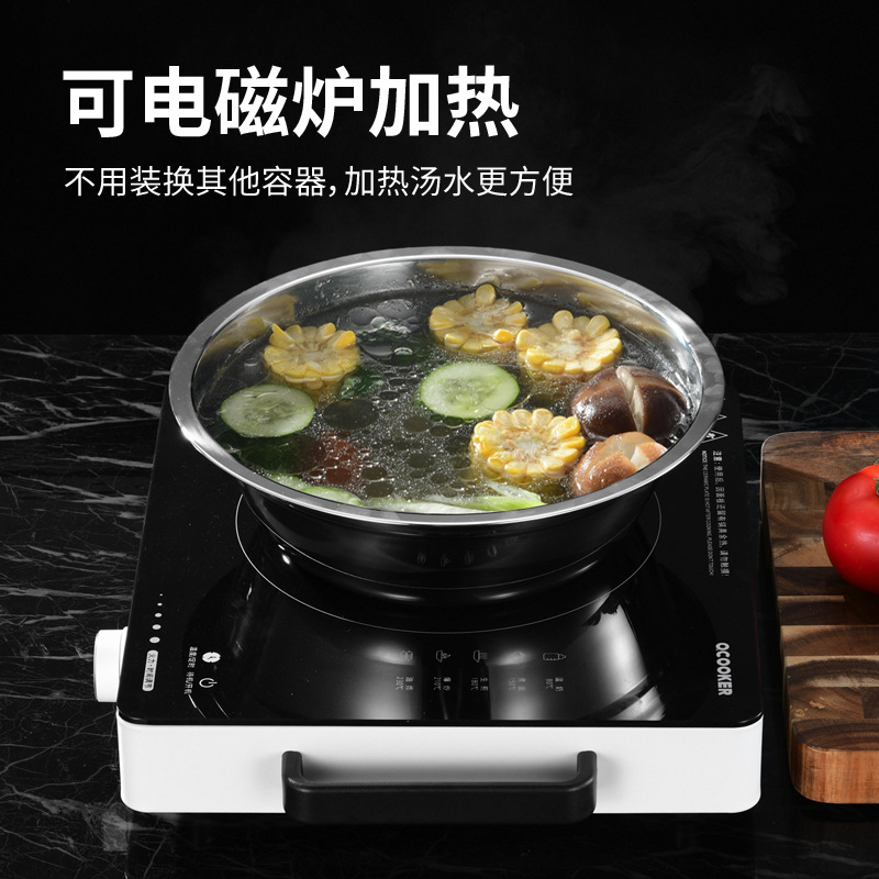 Manufacturer wholesale thickened stainless steel soup pot, household soup bowl, canteen soup pot, noodle pot, vegetable washing pot, eggbeater pot, seasoning pot