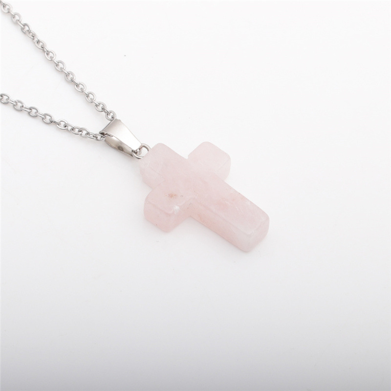 Simple Cross Stainless Steel Necklace Wholesale display picture 10