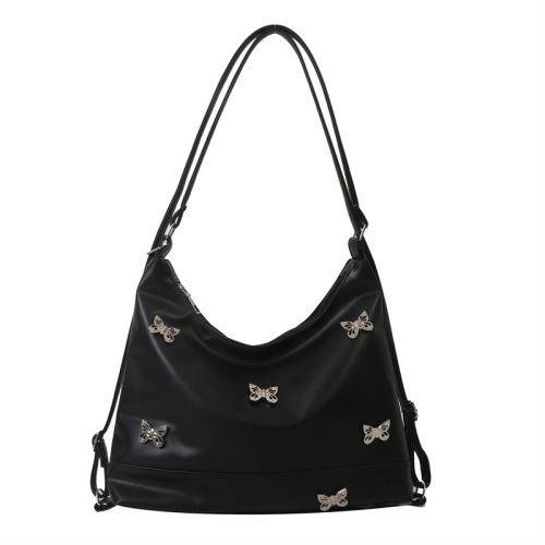 Retro Tote Bag Women's New Trendy Fashion Armpit Bag Niche Texture Bow Rhinestone Shoulder Bag Trendy