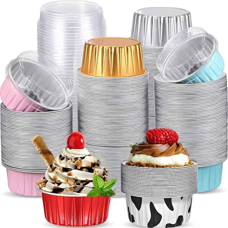 Reusable aluminum foil bowls for air fryers, suitable for home ovens, aluminum foil baking cups for egg tarts and oysters Reusable aluminum foil bowls for air fryers, suitable for home ovens, aluminum foil baking cups for egg tarts and oysters