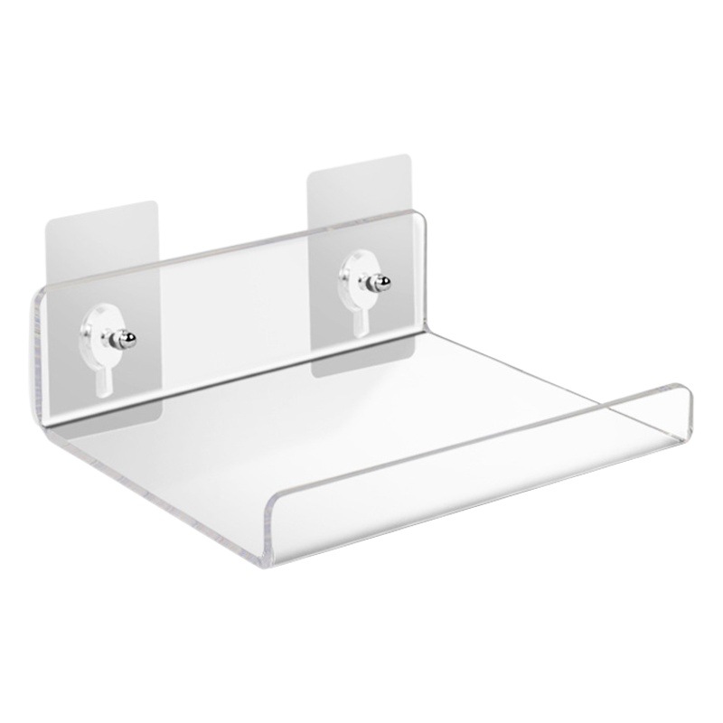 Acrílico sin perforaciones rack de almacenamiento baño lavabo cosméticos triángulo de almacenamiento rack partición de pared