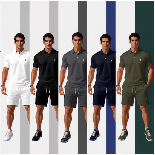 High-quality loose new versatile fashionable trendy short-sleeve POLO shirt and shorts set casual summer two-piece set