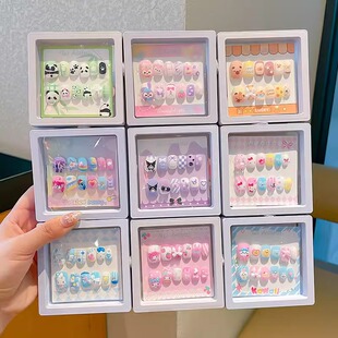 Kulomi Children's Cartoon Nail Stickers for Little Girls and Babies Wear Nail Stickers Jelly Gel Removable Nail Stickers