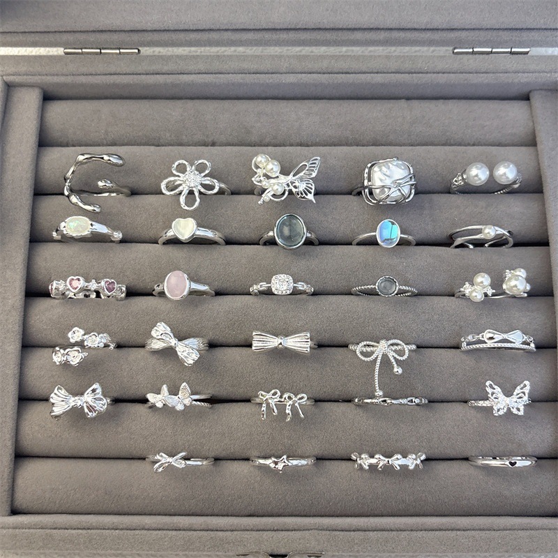 Damen Ring Silber 925 Mit Perle Und Schmetterling Luxus_voghion.com