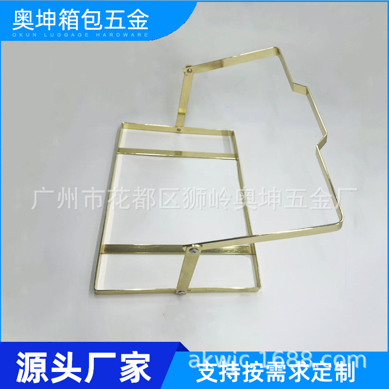 厂家中秋月饼包装礼盒配件铁提手可折叠礼盒提篮