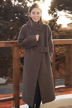 立领双面羊绒大衣女中长款年冬季新款韩版宽松气质毛呢子外套
