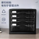 Deli 9774/9775 transparent plastic desktop filing cabinet 4/5 gray black A4 sorting cabinet