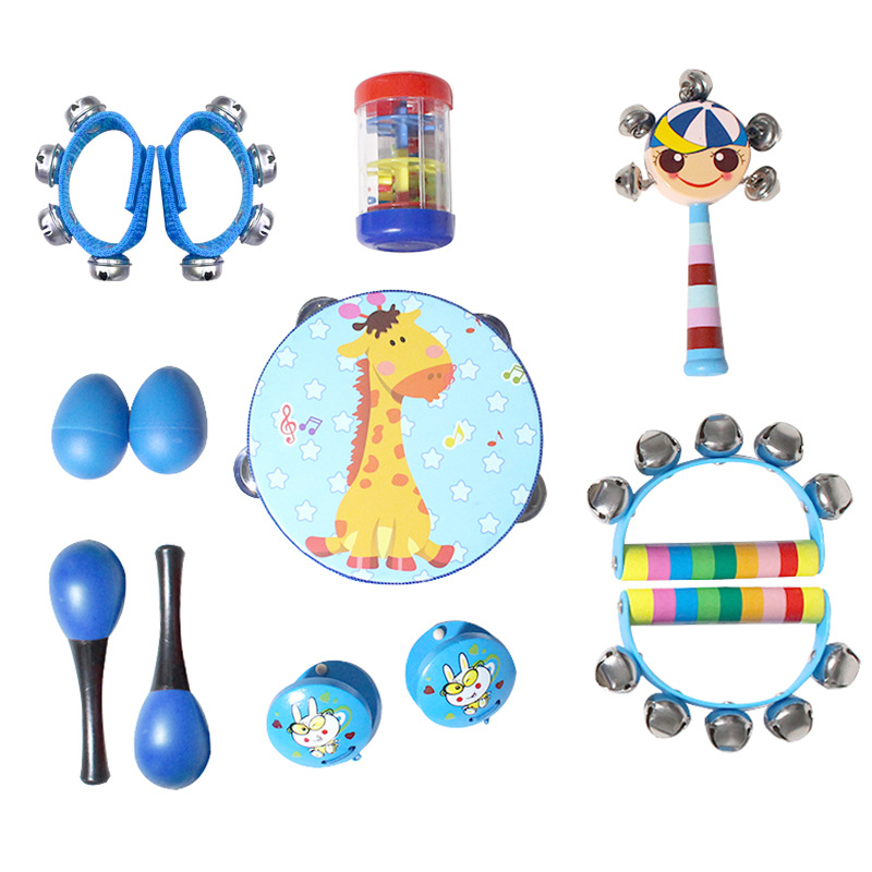 Conjunto de instrumentos musicales Orph 13 piezas juegos de música de percusión infantil juguetes auxiliares de enseñanza rojo