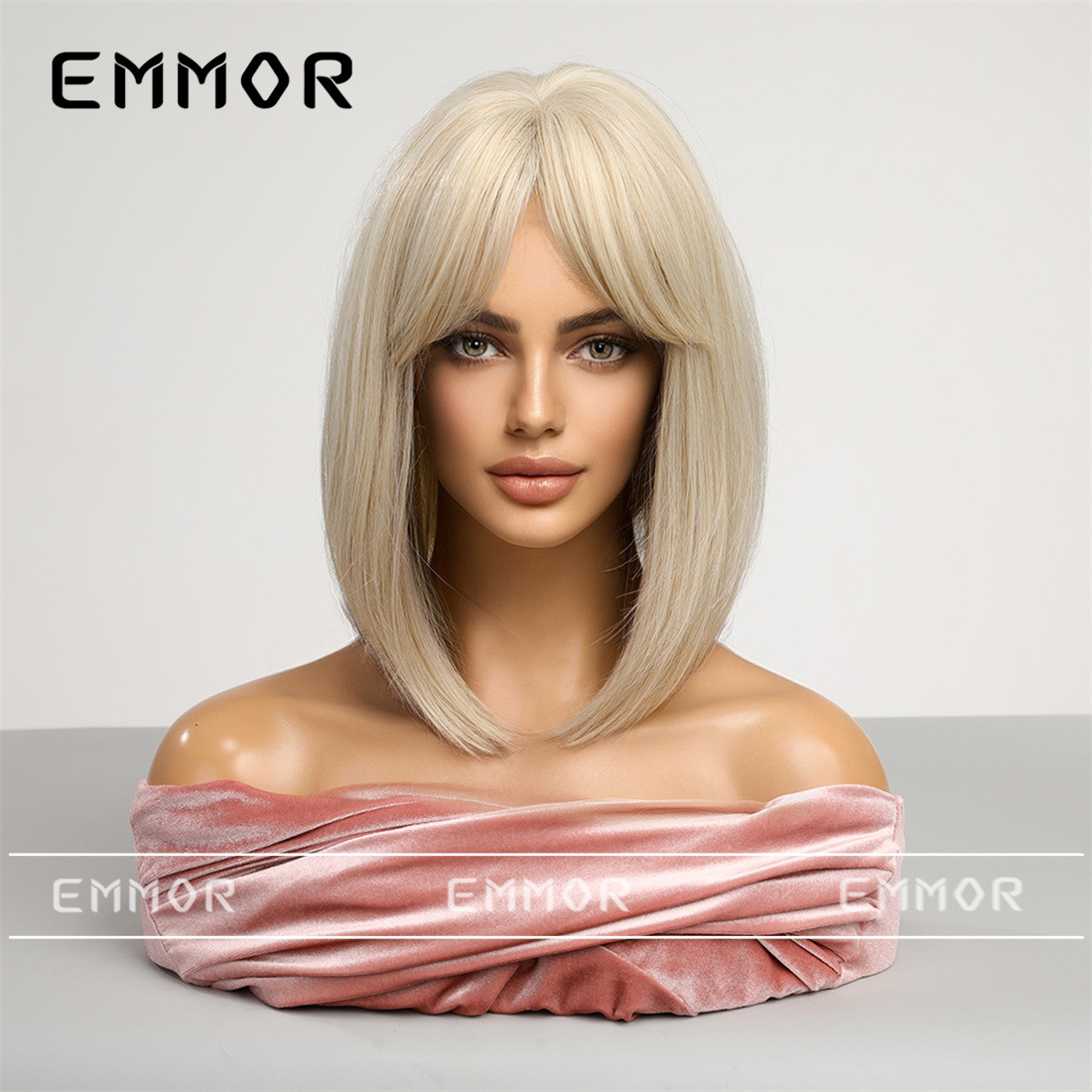 Transfronterizo flequillo negro marrón teñido púrpura Pelo Corto Bobo clavícula pelo completo cabeza cubierta en línea celebridad COS personalidad peluca