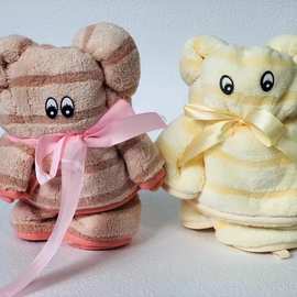 创意小熊毛巾伴手礼女神节珊瑚绒毛巾熊手提袋三八妇女节日礼品装