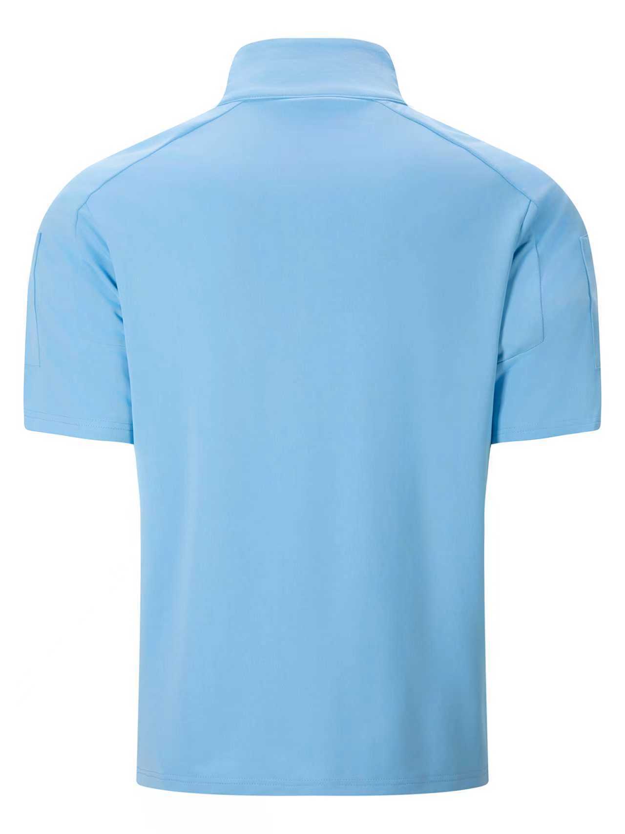 Men's Summer Tactical Sportswear Set, Quick-Dry Two-Piece Outfit With Arm Pocket For Outdoor Training & Casual Wear_viptrois.com