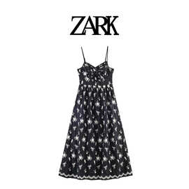 ZARK 欧美新款时尚气质潮流时尚刺绣吊带连衣裙 跨境外贸女装批发