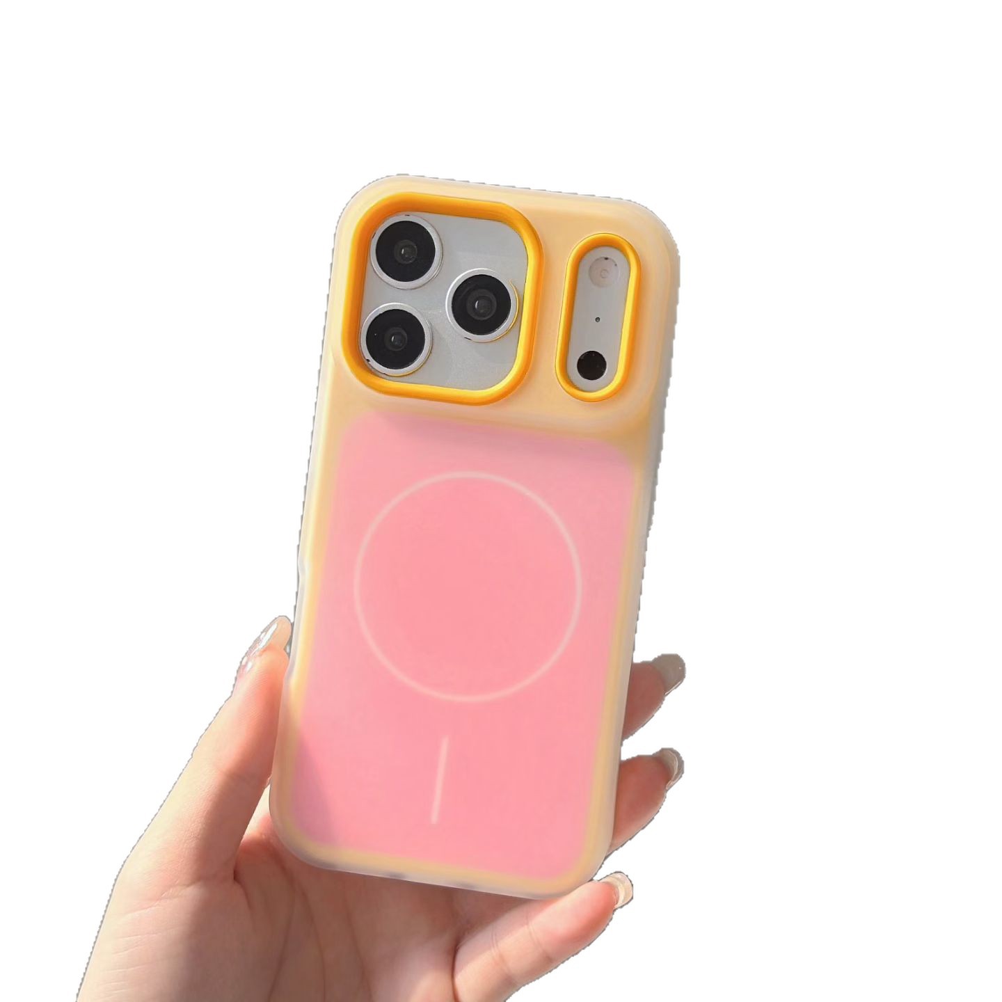 Nuevo magnetismo de jalea de dos colores 2 en 1 para iPhone17 para el teléfono celular de goma de manzana 11 sensación de piel esmerilada