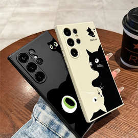 大眼猫三星手机壳S24S23猫咪S22适用S21S20FE可爱GalaxyS25ultra