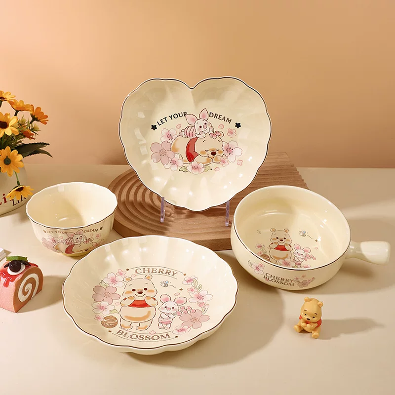 迪士尼 Ceramic cute tableware, set for home use, cartoon elite gift box, wholesale