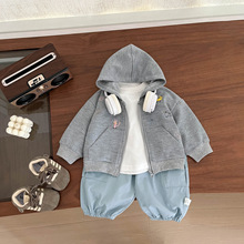 男童外套2025秋季新款韩系帅气宝宝卡通印花连帽卫衣婴儿休闲开衫