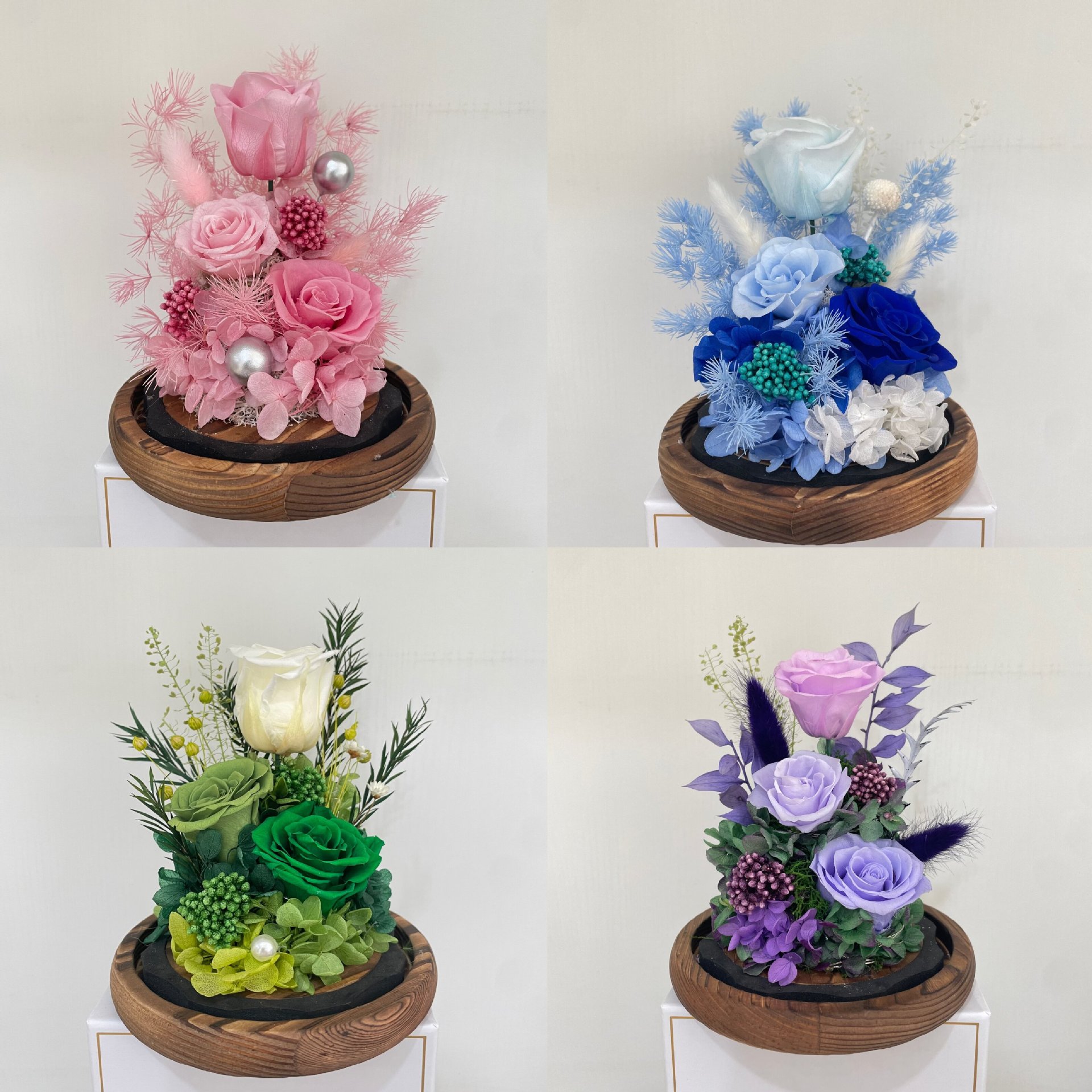 云南花者情人节教师节礼物永生花玻璃罩制品礼盒成品批发永生花礼