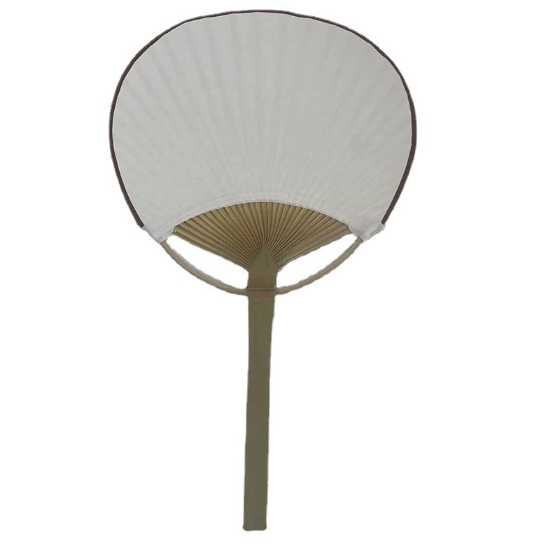 Split silk round fan Japanese retro handmade wedding fan double-sided calligraphy for cooling off 24 cm rice paper ancient style blank fan made of bamboo