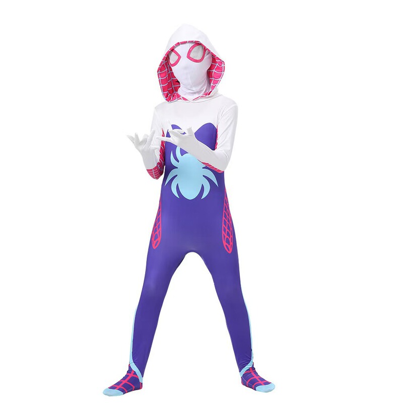 Spider-Man Bodysuit Female Gwen Spider-Man Jumpsuit Kidsren's Adult Suit Hood Cosplay Bodysuit Spider-Man Bodysuit Female Gwen Spider-Man Jumpsuit Kidsren's Adult Suit Hood Cosplay Bodysuit