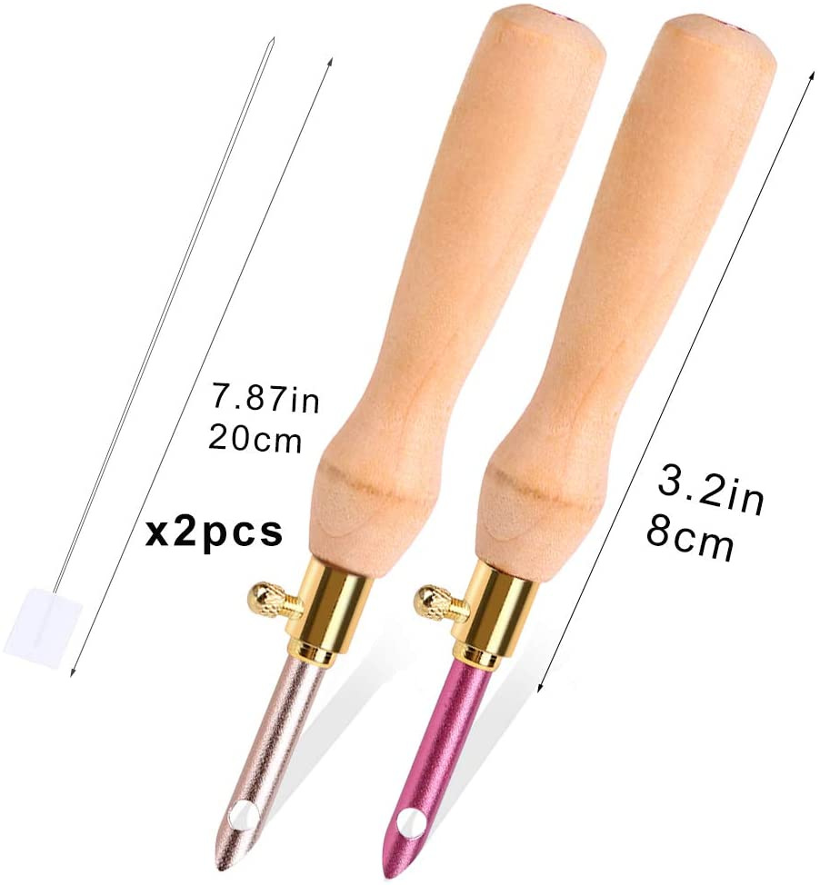 Herramienta de bordado con agujas intercambiables para punteado y estampado de flores