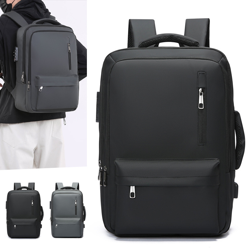 New Korean-style men's backpack for cross-border trade, large-capacity, simple business casual backpack, commuter laptop bag