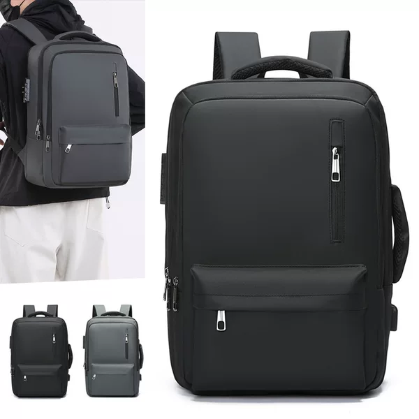 New Korean-style men's backpack for cross-border trade, large-capacity, simple business casual backpack, commuter laptop bag