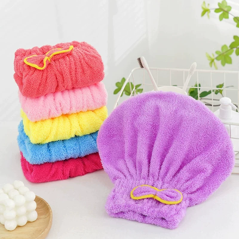 Шапочка для принцессы из кораллового вельвета, утолщенная шапочка для сушки волос, плюшевая шапочка для душа, впитывающее быстросохнущее полотенце, тюрбан для протирания, оптовая продажа