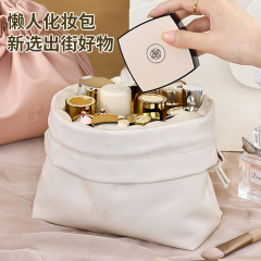 ins風高級感化妝包化妝品PU皮高顏值手提新款時尚收納袋隨身攜帶