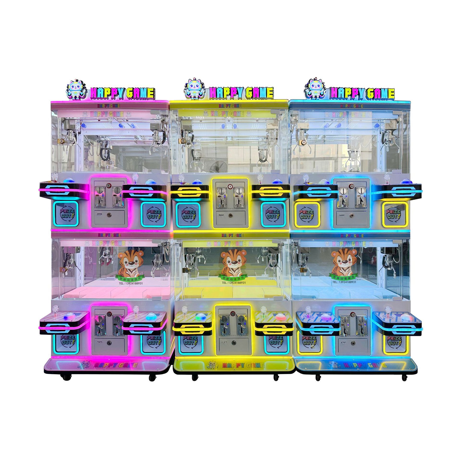 源头厂家批发4人迷你娃娃机儿童娃娃机mini精品机夹挂件钥匙扣