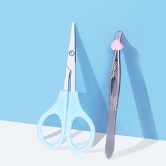 眉剪韓款修眉剪刀帶眉平口眉夾化妝剪修眉刀眉卡眉剪眉夾全眉套裝