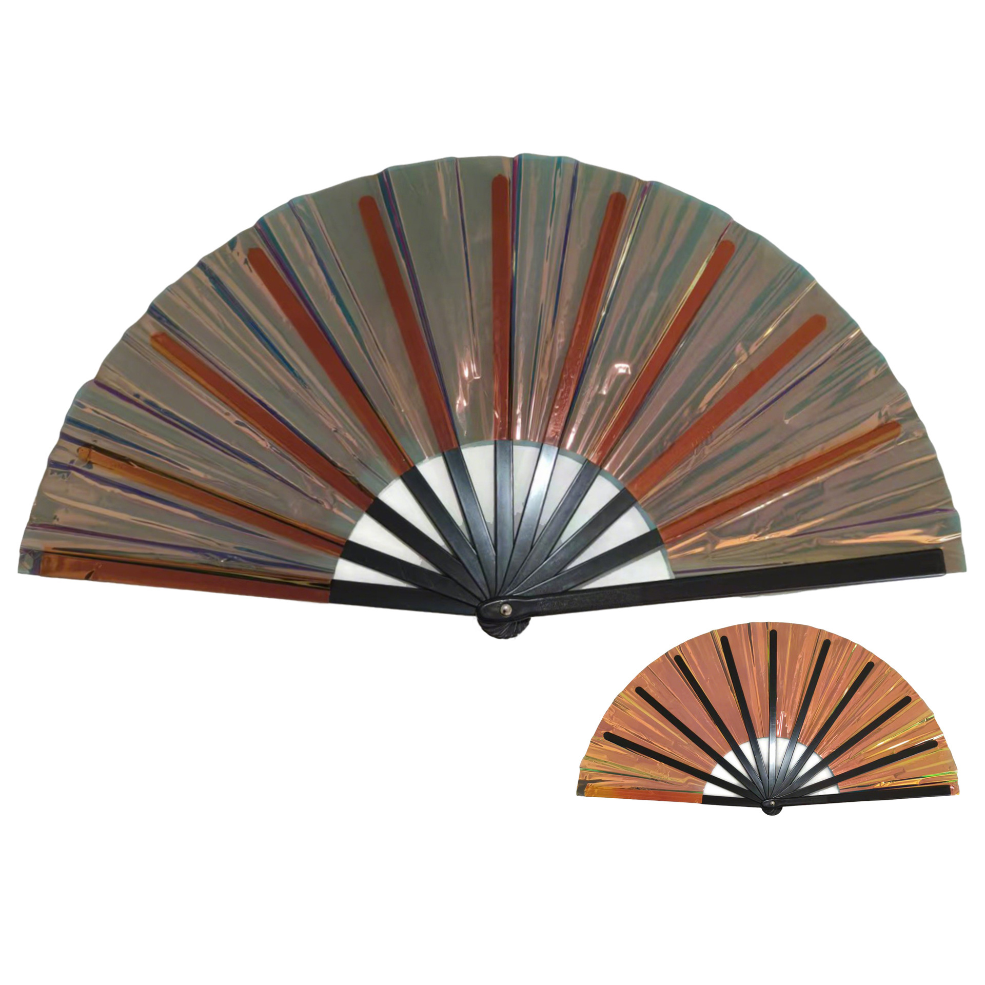 Abanico Plegable de Kung Fu de 33 cm de Plástico para Danza y Artes Marciales