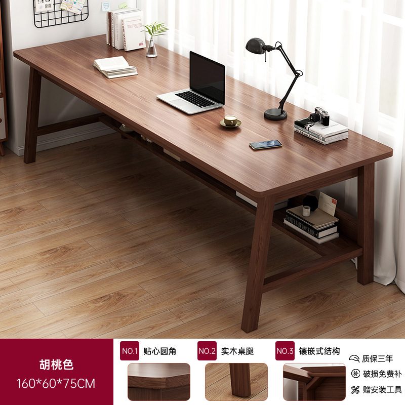 Mesa larga personalizada mayorista doble sala de estar larga mesa de escritorio de madera maciza mesa de computadora de trabajo mesa de estudio doméstica