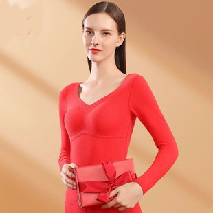 Yinsi Ni Red with Chest Pad Thermal Underwear Wedding Bra-free Autumn Clothes and Pants suit Life Year 2025 Snake