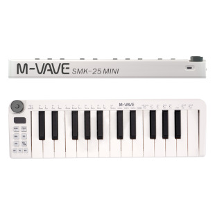Midi Keyboard Controller 25-Key Smart Keyboard Instrument Wireless Mini Midikeyboard Wireless Portable