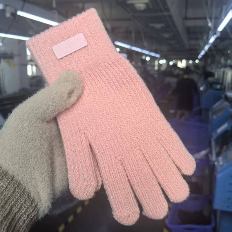 韩版毛线手套针织手套触屏冬季女士户外防寒保暖五指全指触屏手套|undefined