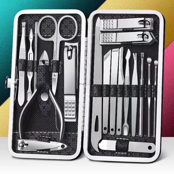 Nail Clipper 19-Piece Set Stainless Steel Nail Trimming Beauty Manicure Scissors Tool Pedicure Pliers Nail Scissors Nail Clippers