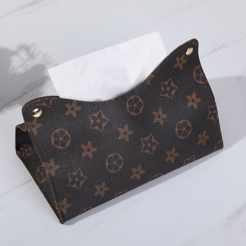 New wholesale leather tissue box creative leather tissue box home living room gift car tissue box