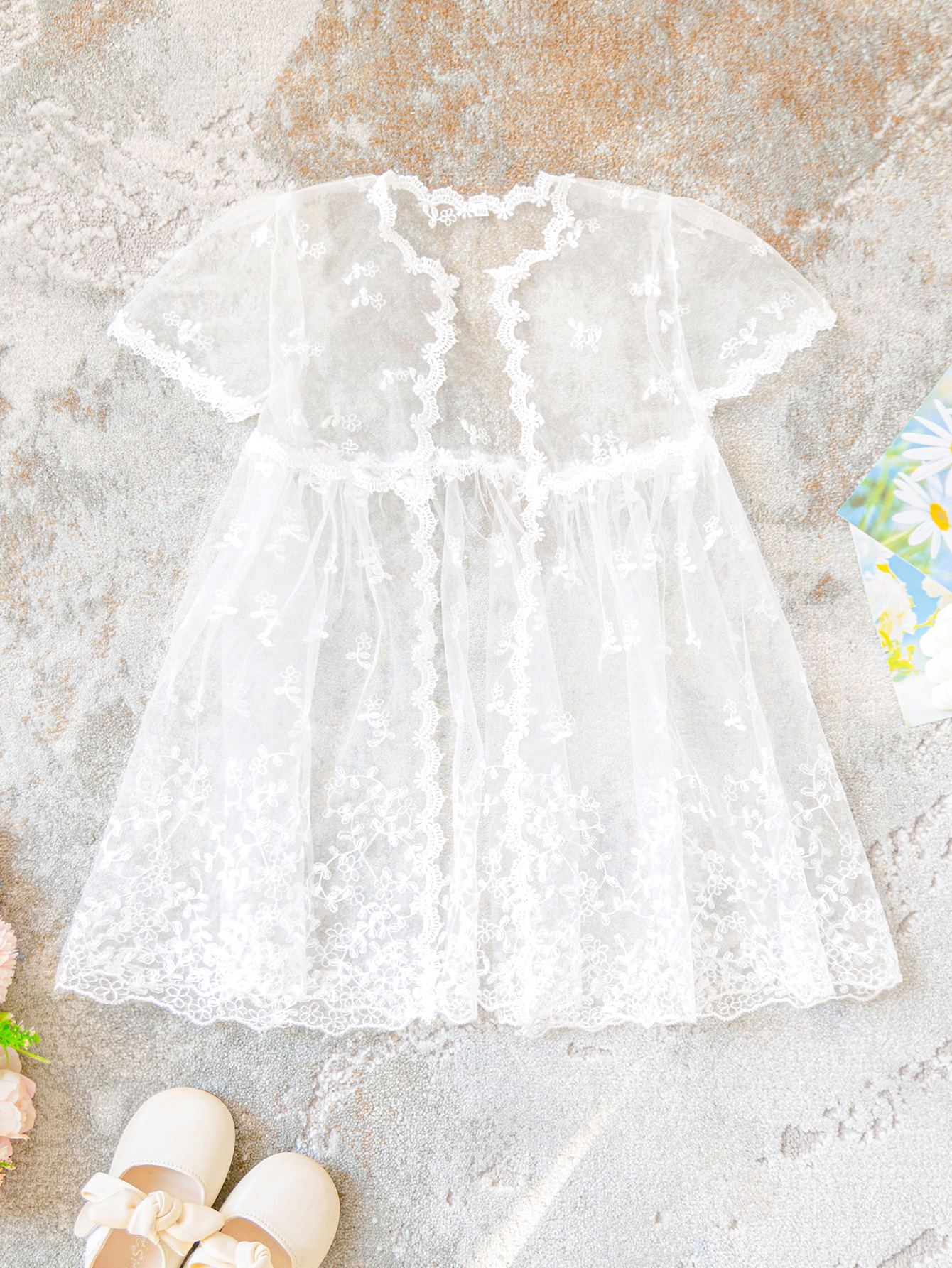 2025 nuevo vestido de lavado para niñas vestido de bebé bordado de encaje vestido de bebé vestido de satén de tres piezas