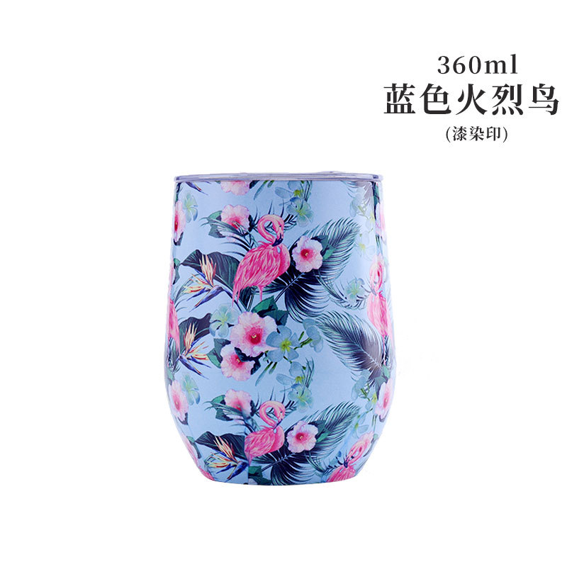 Taza de cáscara de huevo transfronteriza, taza de vino tinto de acero inoxidable de doble capa, taza de agua de gran barriga, taza de huevo al vacío en forma de U, taza termo, taza de cáscara de huevo