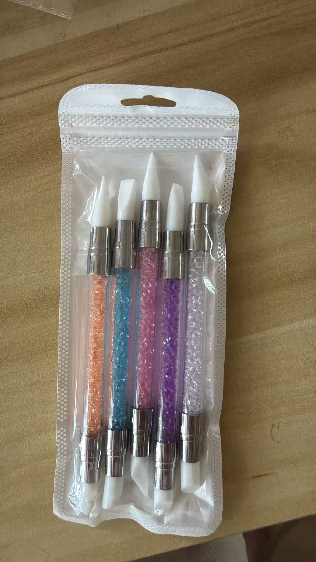 Bolígrafo de silicona para uñas, bolígrafo de presión, bolígrafo de grabado, estampado multifuncional, espejo mágico, bolígrafo de herramienta en polvo, bolígrafo de uñas