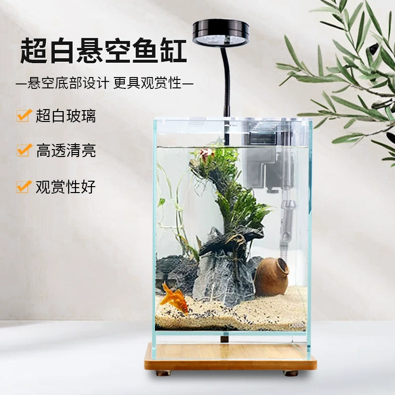 Оптовая продажа, ультра-белый подвесной резервуар, микроландшафтный экологический резервуар, резервуар для мха, резервуар для травы, бамбуковая доска, лампа, настольный креативный резервуар, небольшой аквариум