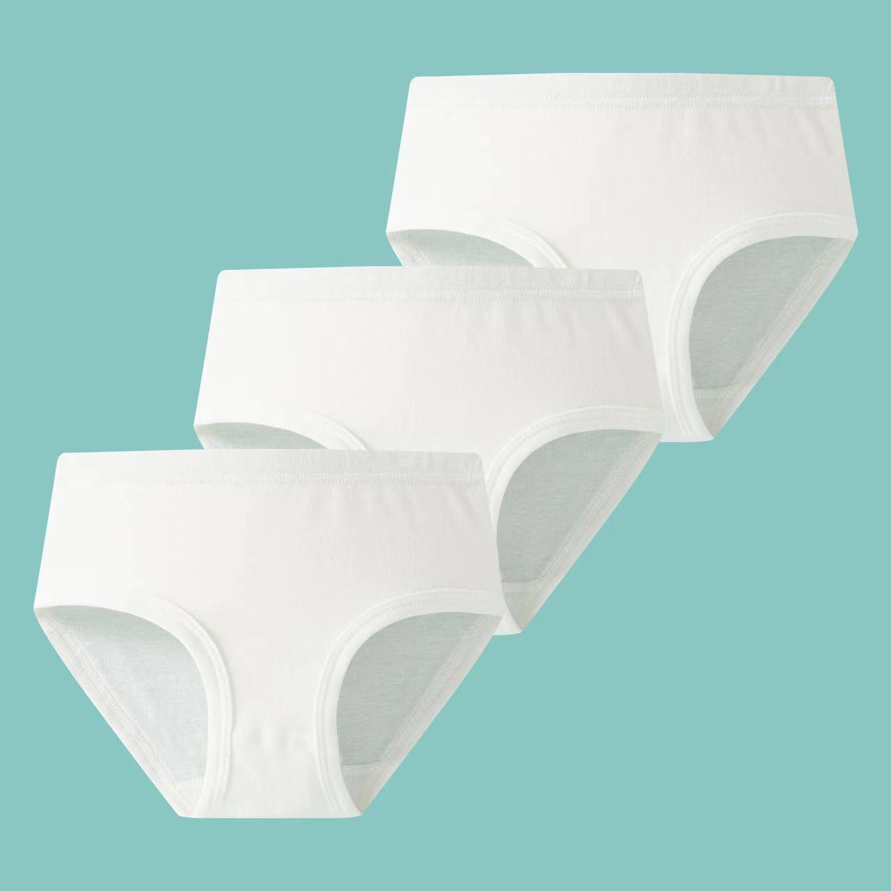 Children's Underwear Cross-border European and American Girls' Clear Color Briefs Solid Color Briefs Cotton Girls' Briefs