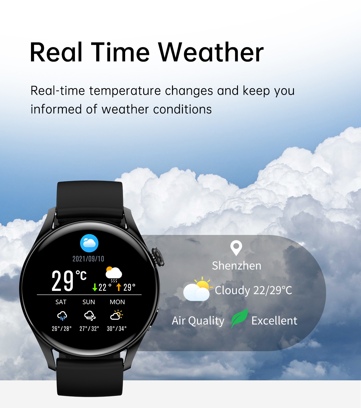 Orologio intelligente T33S Chiamata Bluetooth Temperatura corporea Sonno_voghion.com